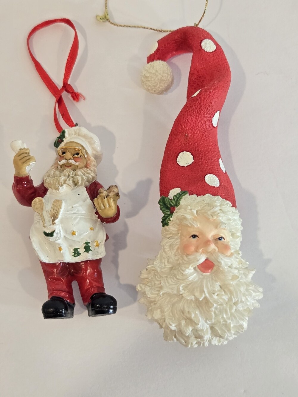 2 Santa Claus Christmas Tree Ornaments Decorative Holiday